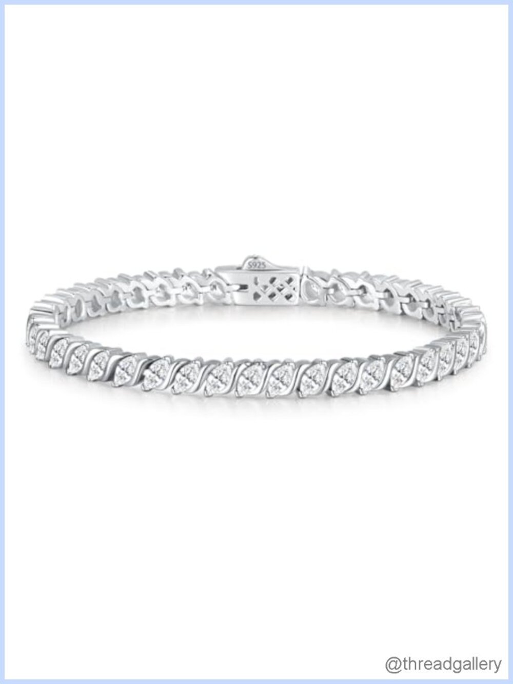 Marquise Moissanite Tennis Bracelet 8.2CTTW Wave Design 925 Silver